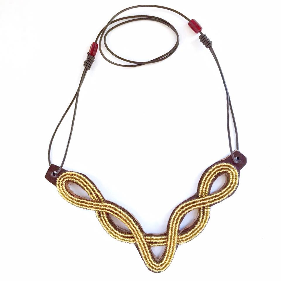 Leather Bib Necklace