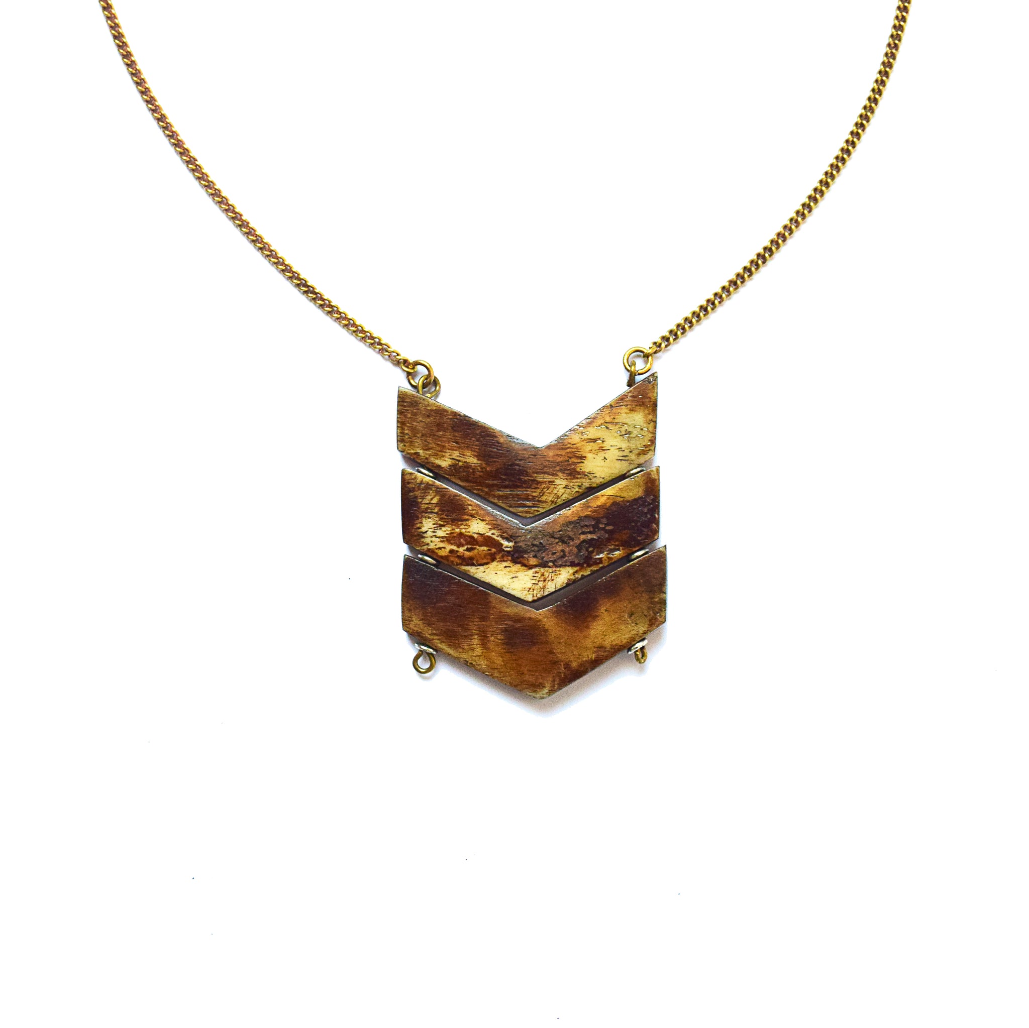 Brown Chevron Necklace