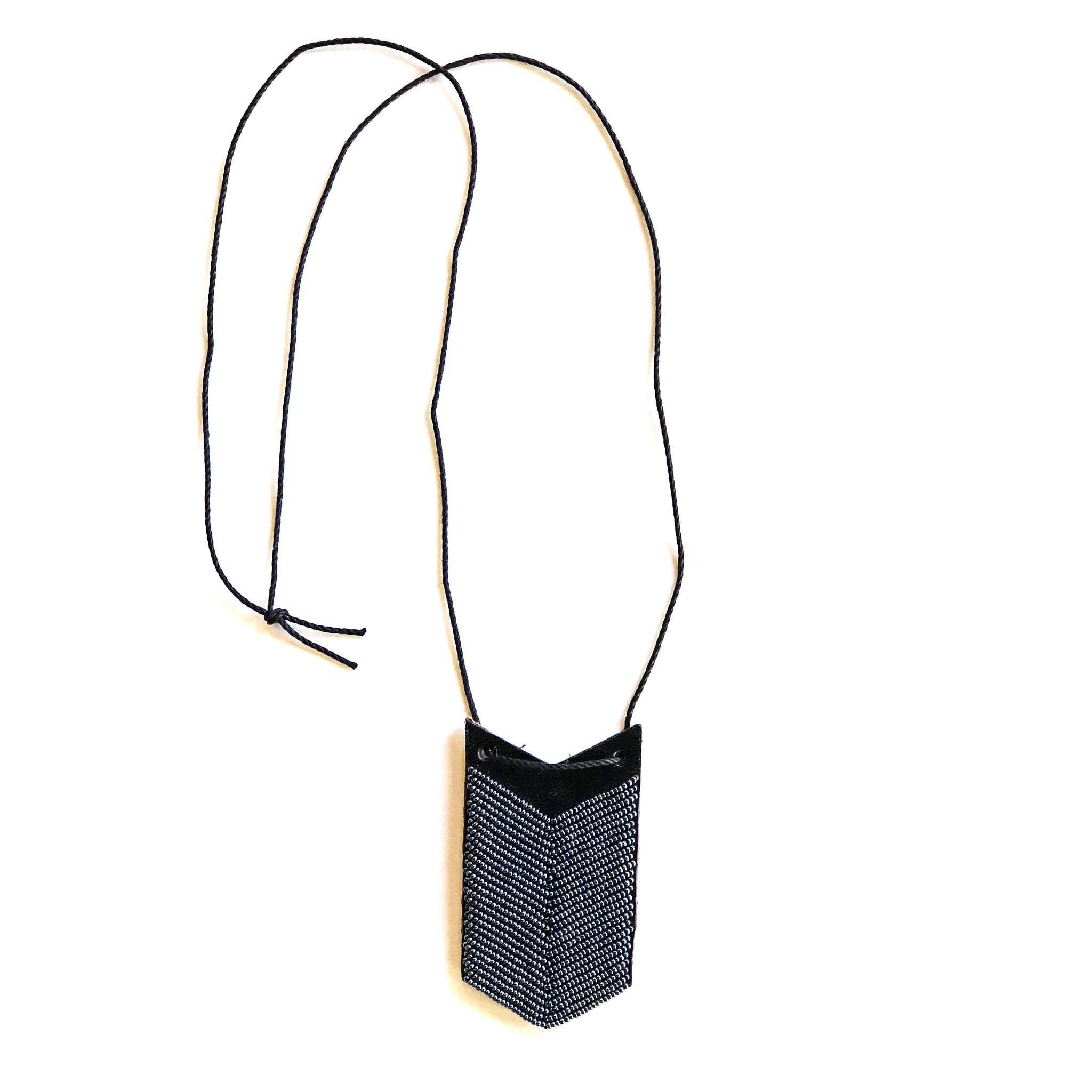 Slate Leather Chevron Necklace