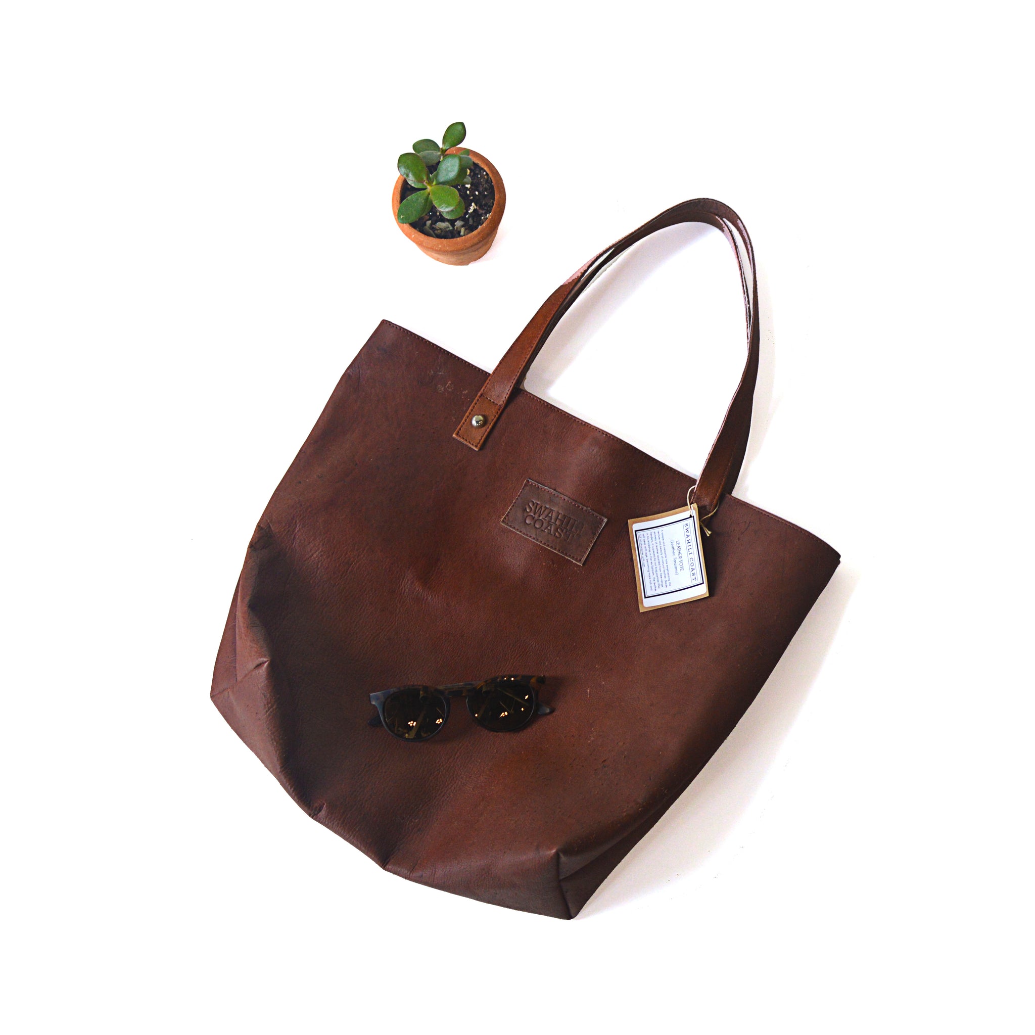 Leather Tote - Chestnut