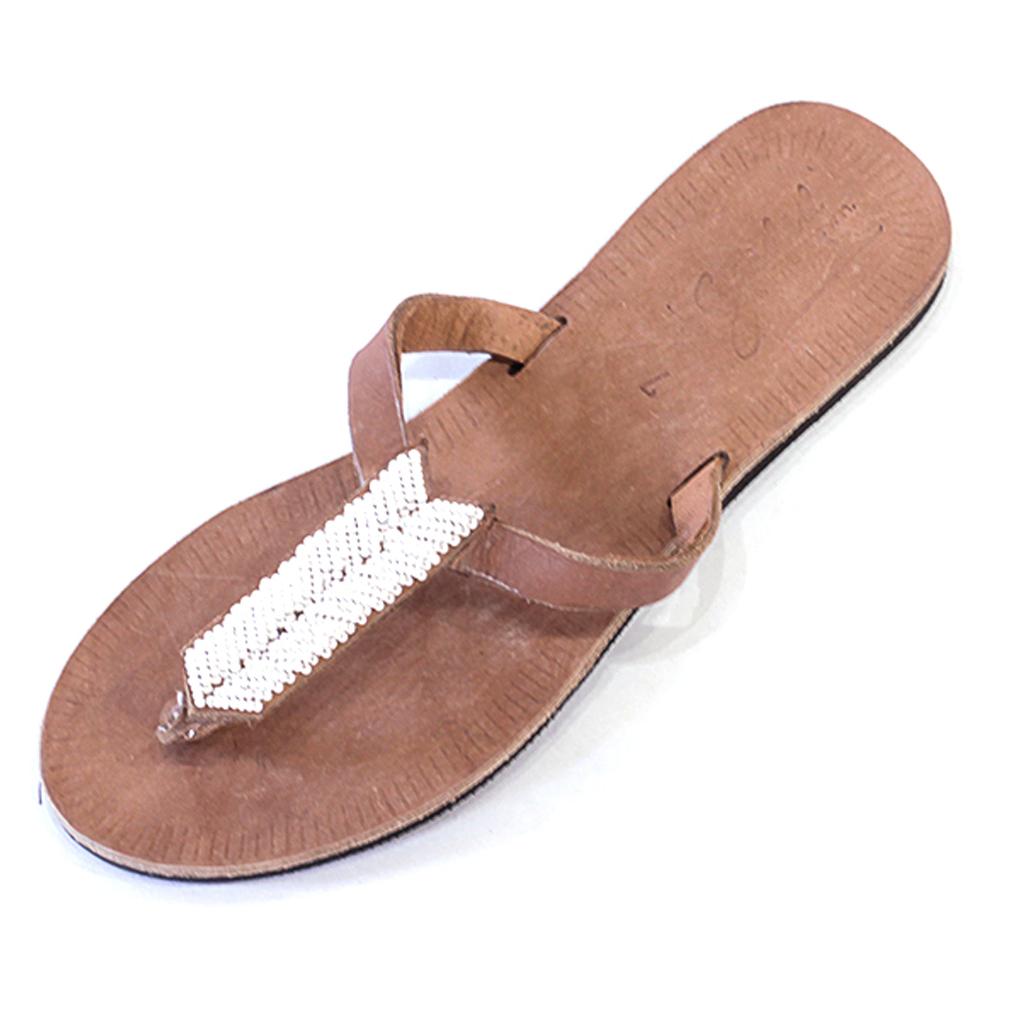 Light Leather Compass - White