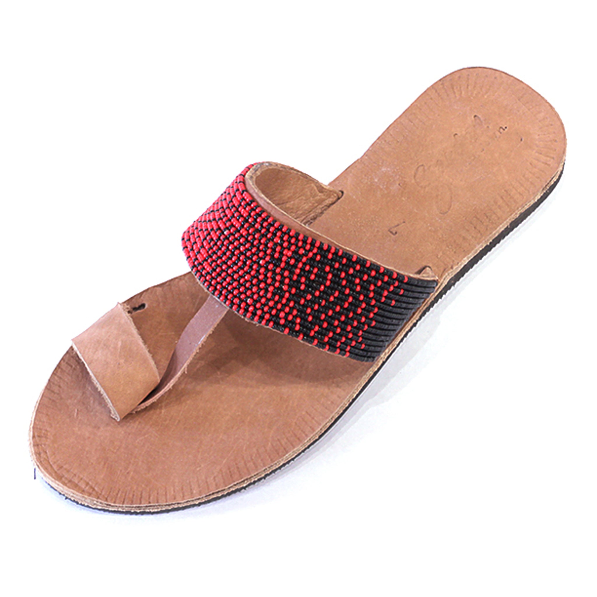 Light Leather Hibiscus Ombre - Red/Black
