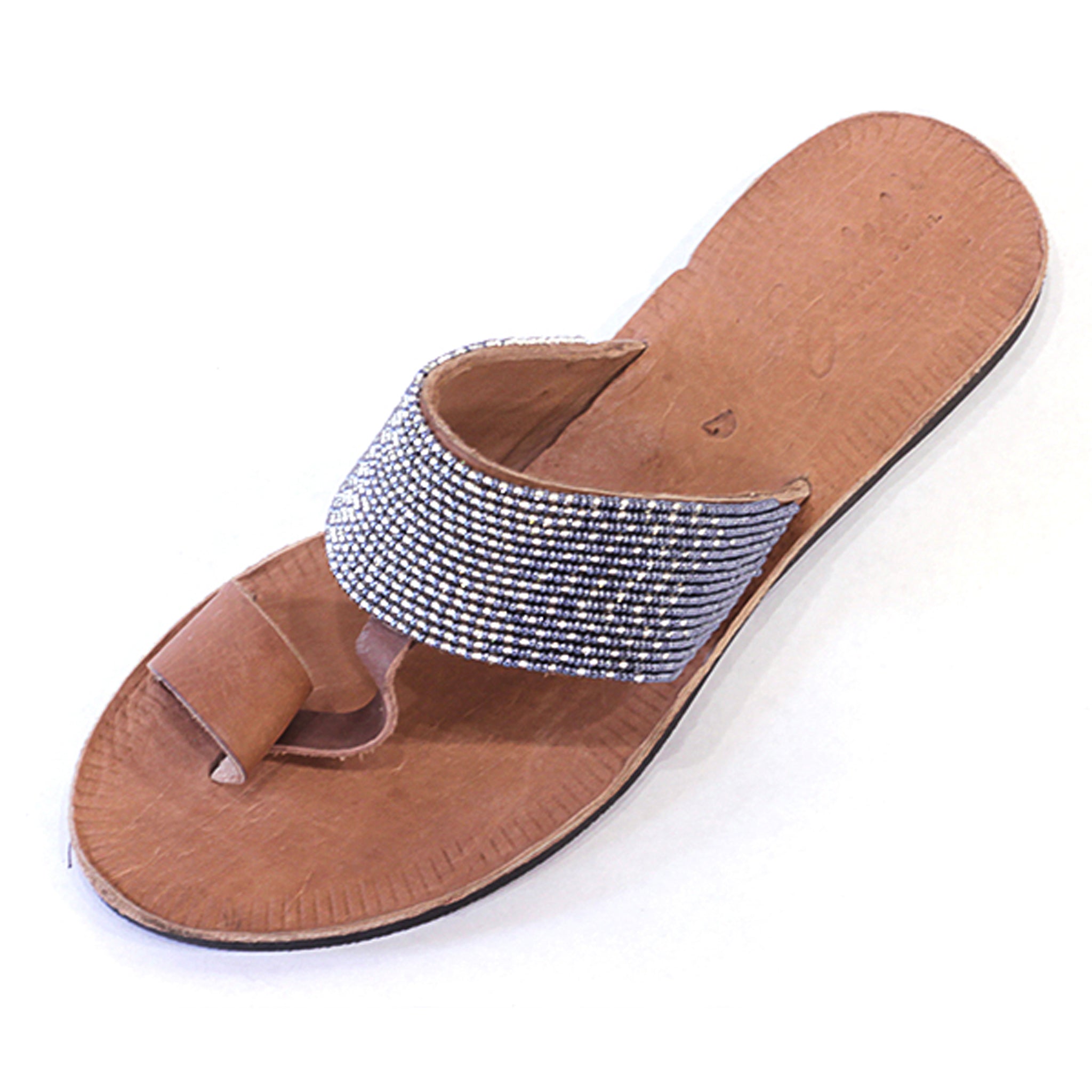 Light Leather Hibiscus Ombre - Slate/Silver
