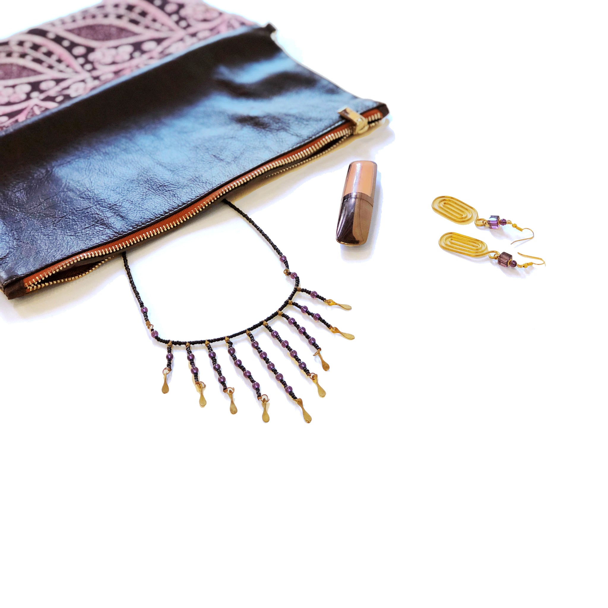 Recycled Brass Fringe Necklace
