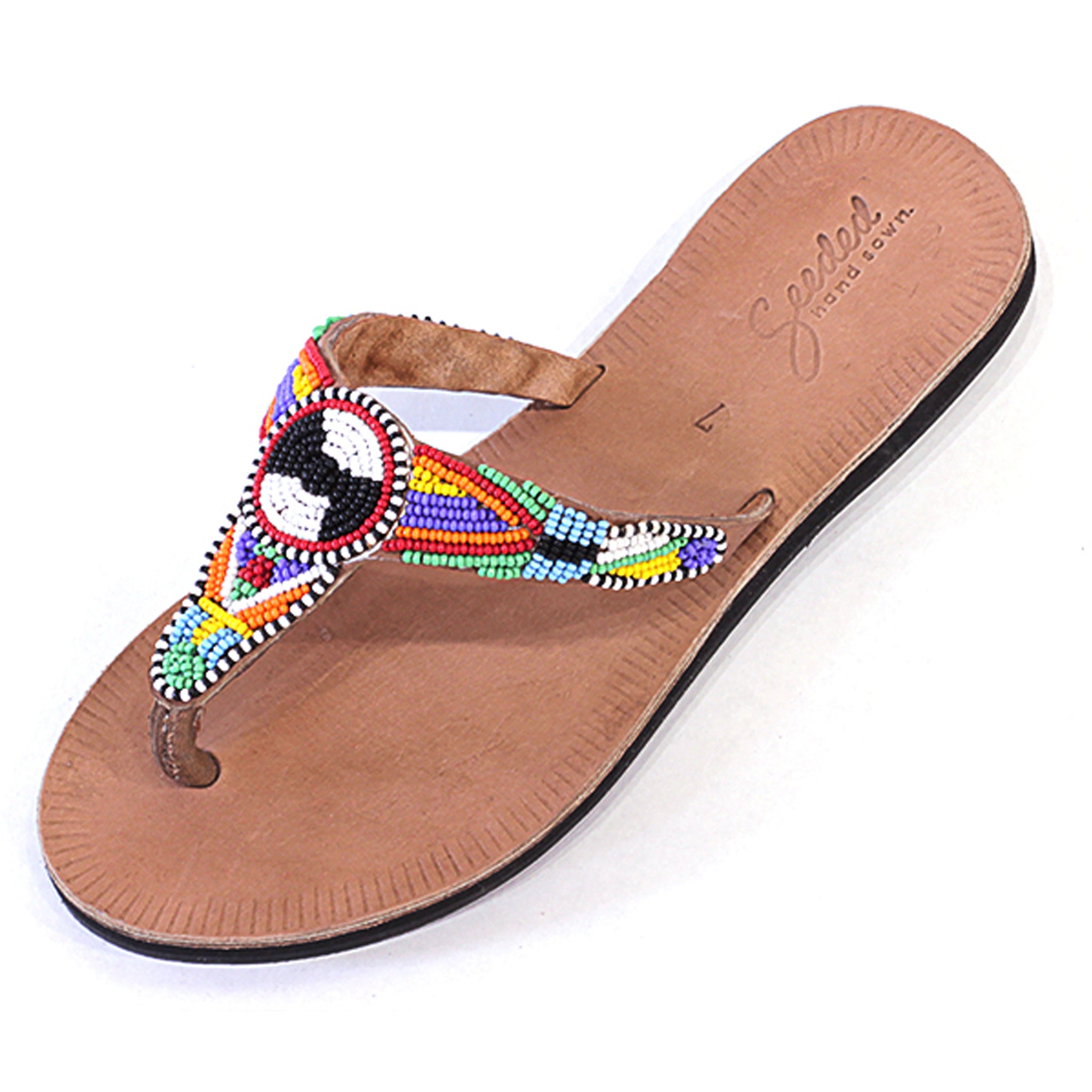 Light Leather Serengeti Thong - Multi
