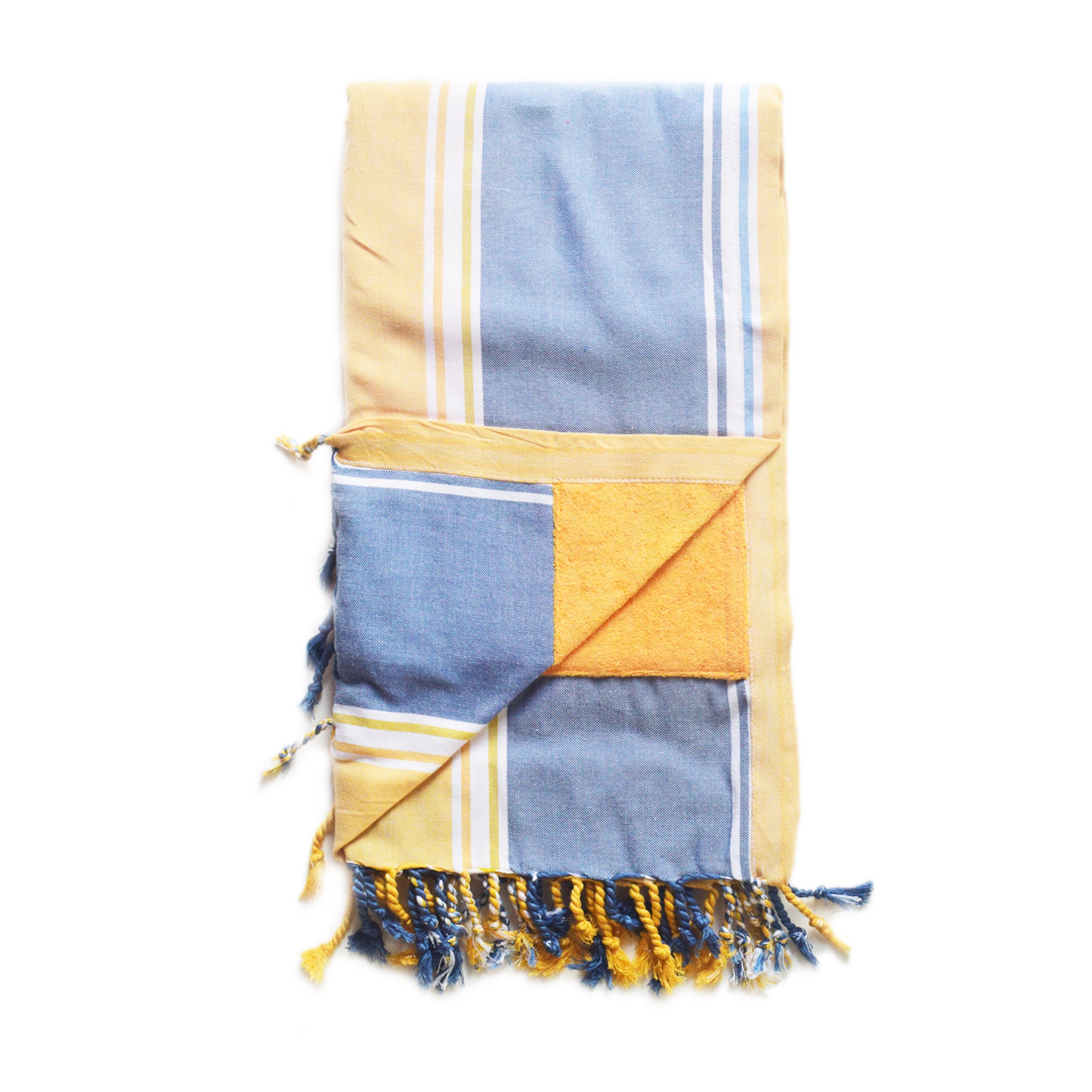 Yellow & Navy Kenyan Towel
